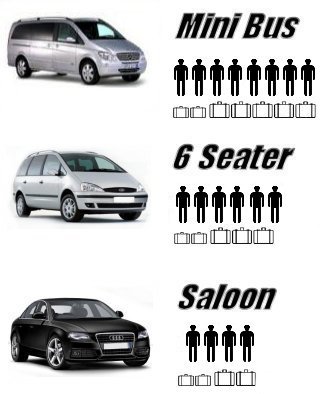 Mini buses, mpv's, 6 seaters, saloon cars